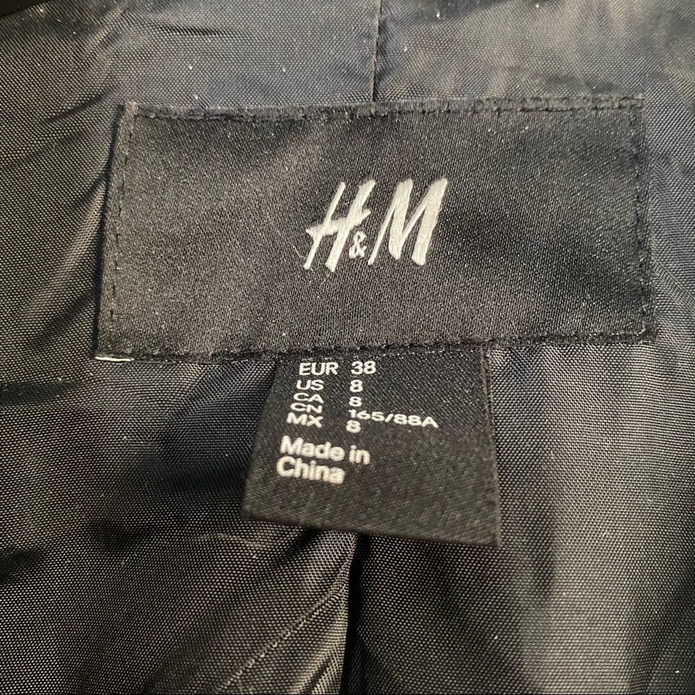 H&M Long Black Coat Gem